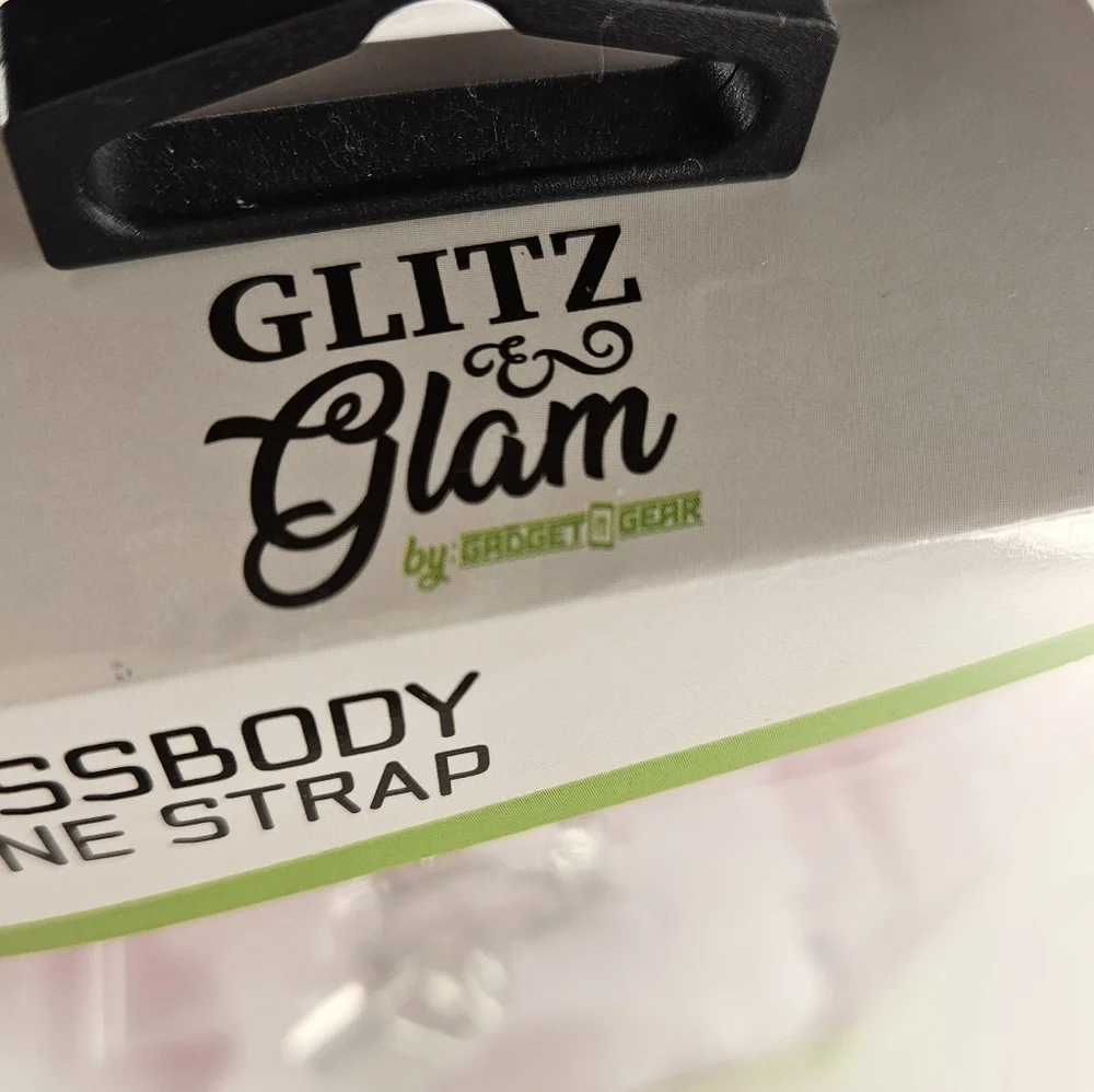 Sparkly Glitz And Glam Crossbody Phone Strap - White